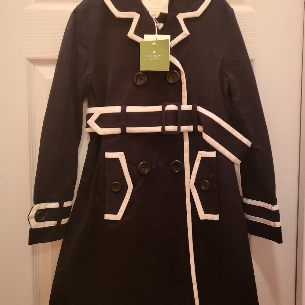 Kate Spade Black and White Trench coat (new w/ tags)